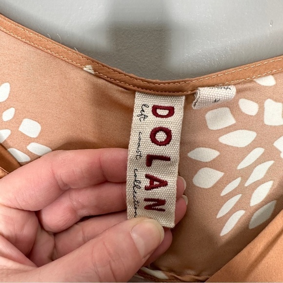 Anthropologie DOLAN ANTHRO Alvia Orange Mixed 1/2 Sleeve Top V Neck Floral - Picture 5 of 10